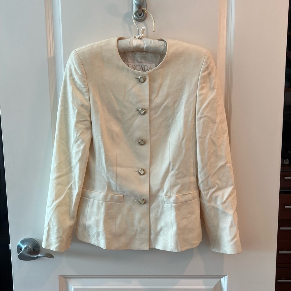 Escada Women's Jacket Size:34 In Cream Yellow